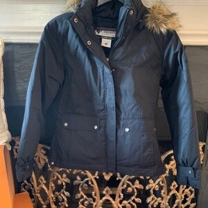 Columbia Women's Dark Jacket with Faux Fur Trim